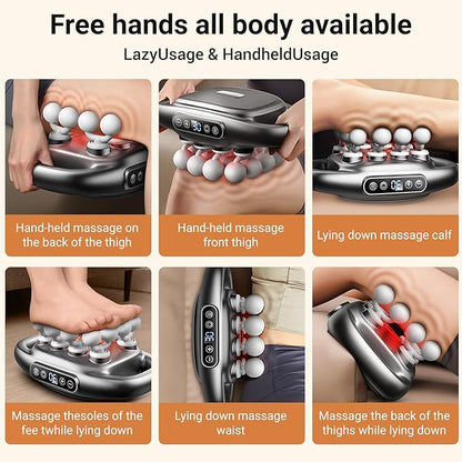 16-Head Massage Gun Set, Massage Gun Deep Tissue Neck Massager with 16 Heads, for Deep Tissue, Back, Shoulders, Legs, Pain Relief (Gray 16 Heads)