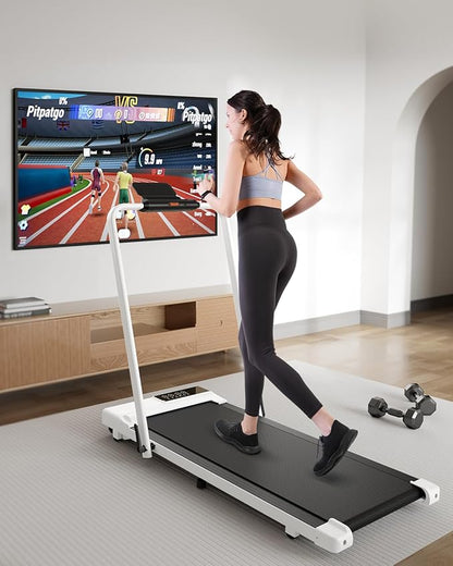 Walking Pad Treadmill with Handle Bar 3.0 HP Foldable Treadmills 300LBS Capacity Folding Walking Pad 3 in 1 Under Desk Treadmill Remote Control with APP