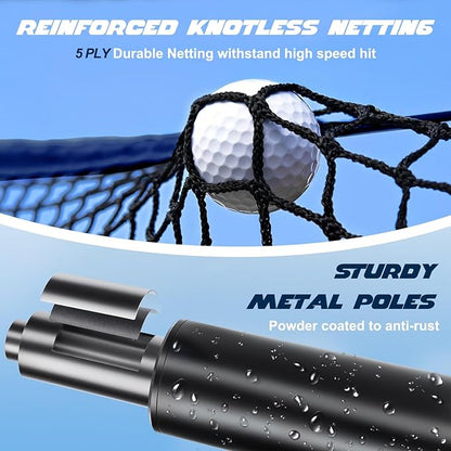 Golf Cage Practice Hitting Net,10x7ft Heavy Steel Frame with 2 Net Side Barriers,for Backyard Driving Chipping Swing Training, Home Range for Indoor& Outdoor.