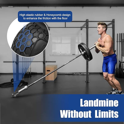Landmine Attachment for Barbell, T Bar Row Attachment Fits 2 Inch Olympic Bars,Barbell Landmine Attachment for Press, Row, Spin, Split Squats