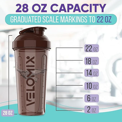 '-2 Pack- 28 oz Protein Shaker Bottles for Protein Mixes - 2x Wire Whisk | Leak Proof Shaker Cups for Protein Shakes | Protein Shaker Bottle Pack | Shakers for Protein Shakes-Brown Colors