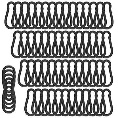 100PCS Black Carabiner Clip, M5 2Inch Spring Snap Hook Quick Link Small Carabiner Clips, 3/16'' Spring Carabiner Link Buckle for Fishing Camping Hammock Dog Leashes-220LBS Holding Capacity