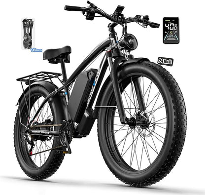 Ebike for Adults Electric, 52V 19.2Ah/32Ah, Peak 2000W/2500W E-Bike, 36/40MPH, 70 Miles/100Miles Long Range, Hydraulic Disc Brake, Off Road Snow Mountain E-Bike, 24"/26" Fat Tire Fast Electric Bicycle