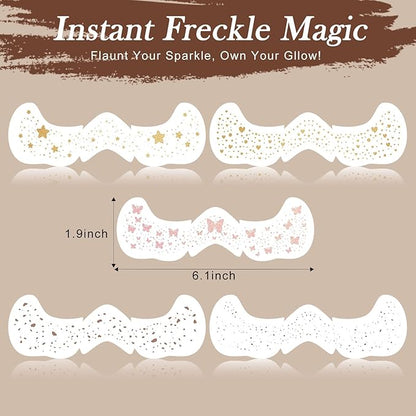 Face Glitter Freckles Tattoo,Diesetsr Temporary Makeup Patches,Body Glitter Sparkle Fake Freckles Stickers for Women Kids Festival, Concert,Carnival Party,Cosmetic Glitter,Rave Accessories,10 PCS