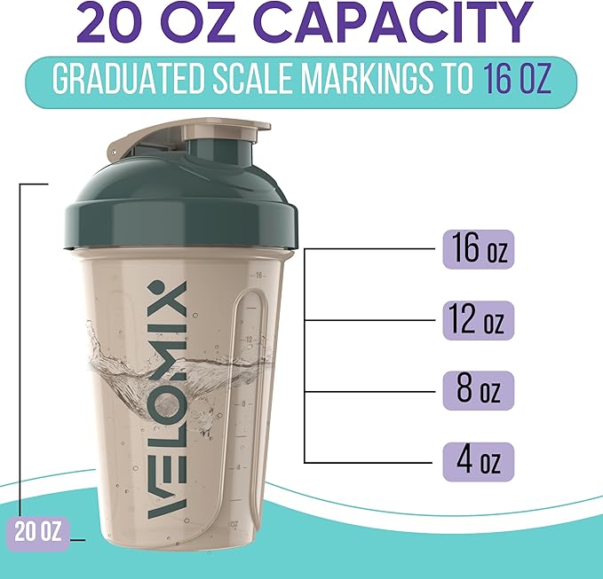 '-2 Pack- 20 oz Protein Shaker Bottles for Protein Mixes, 2x Wire Whisk, Leak Proof Shaker Cups for Protein Shakes and Pre Workout, Protein Shaker Bottle Pack, Protein Mixer Cup(Blue&Beige)