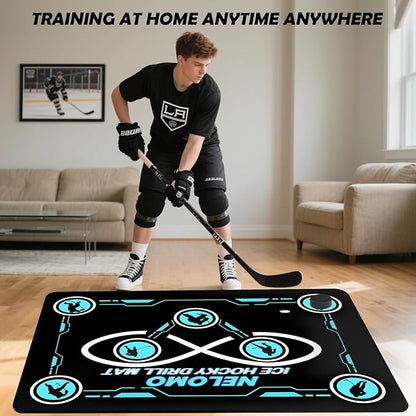 Ice Hockey Training Mat Ice Hockey Training Equipment Large Drill Mat 160CM X 120CM Rubber Ice Hockey Training Gadget for Ice Hockey Lovers