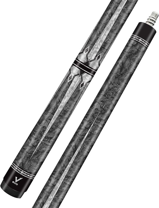 EVO Pegasus Jump Cue Stick, 29” Glassfiber Hybrid pro Taper mini 3/8-8 Joint, Tip Brown Bakelite, 13.9mm, Carbon Composite Cue Butt, 3 Pieces
