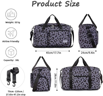 FIORETTO Women's Gym Duffle Bag with Shoes Compartment, 37L Capacity, Ideal for Travel, Gym, Sports, Duffel, Weekender