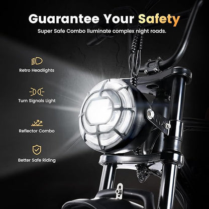 Electric Bike for Adults,Peak 1000W/1500W Motor,20/28MPH 55-150Mile ebikes for Adults with 10.4AH/13AH/26AH Battery,20" Fat Tire Electric Dirt Bike Commuting Off Road Ebike, UL2849