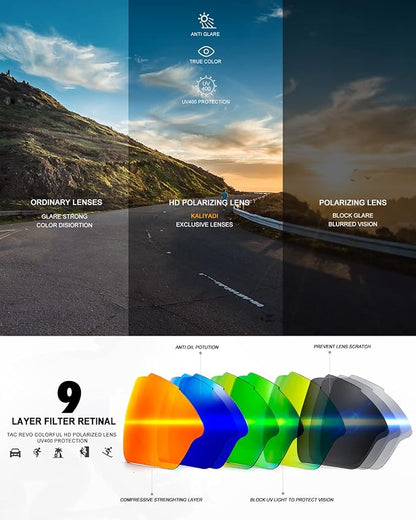 KALIYADI Polarized Sunglasses for Men, Sports Sun Glasses for Driving Cycling Fishing with UV protection