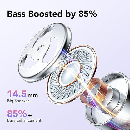 Ear buds Wireless Earbuds Bluetooth 5.3 Headphones 60hrs Playtime with Digital Display Sports Wireless Headphones with Earhook Deep Bass IPX7 Waterproof Over-Ear Earbuds for Android iOS Workout Purple