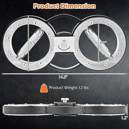 GYMAX Burn Machine, 12LBS Spinning Arm Trainer with Adjustable Resistance, & 360 Degree Rotating Grips, Upper Body Workout Rotator for Forearm, Shoulder, Chest, Home Gym Exercise