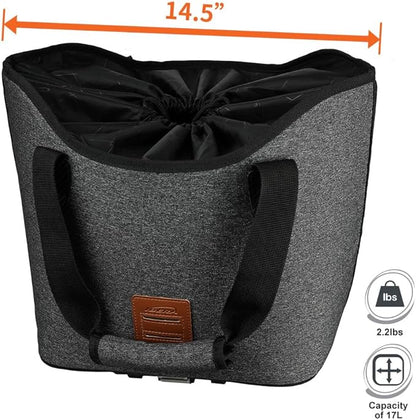 Ibera Bike Bag MIK Shopping Bag 17L - Clip-On bike Bags For Bicycles for Groceries up to 22 lbs (10 kg) - Reusable, Reinforced & Weather-Resistant - Durable Bike Rack bag ONLY FOR MIK RACKS