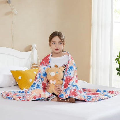 L'AGRATY Weighted Blanket - 36"x48" 3lbs Weighted Blanket Microfiber Material with Glass Beads Small Blanket for All-Season Summer Fall Winter Soft Thick Blanket