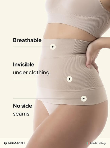 Farmacell Waist Trainer for Women 605 Made in Italy - Seamless Shapewear Tummy Control - Slimming Corset Shapewear