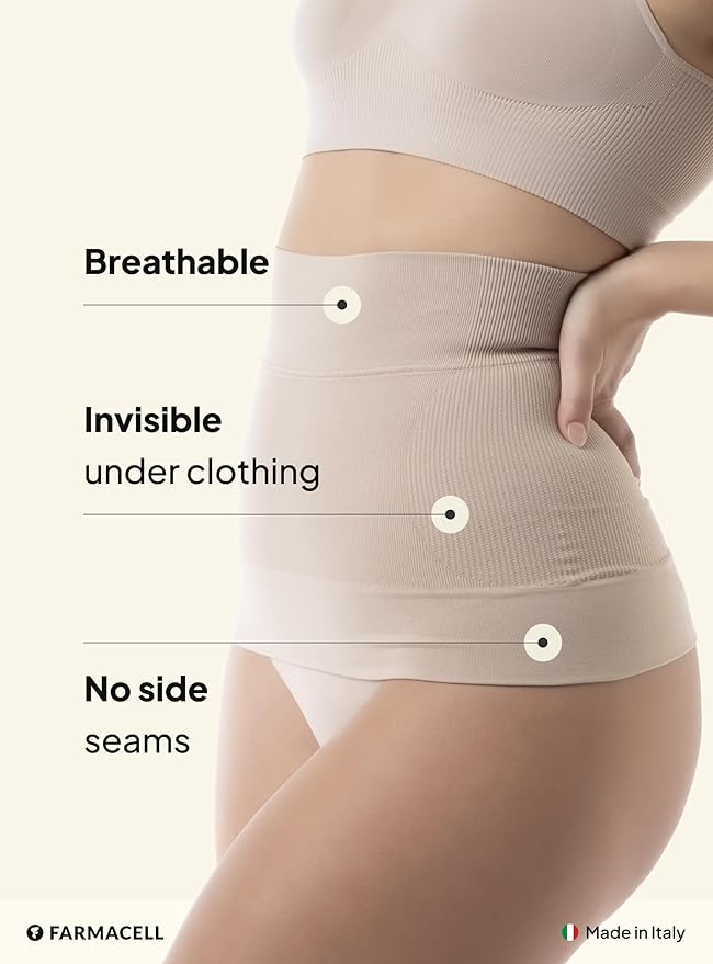 Farmacell Waist Trainer for Women 605 Made in Italy - Seamless Shapewear Tummy Control - Slimming Corset Shapewear