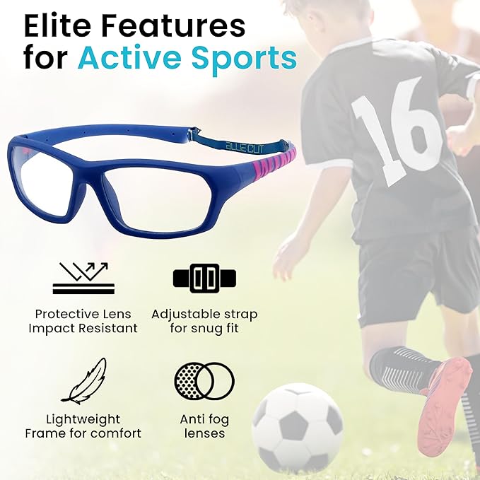 BLUE CUT Sports Protection Goggles, Anti-Fog Lenses Safety Glasses for Basketball, Pickleball and All Outdoor Sports