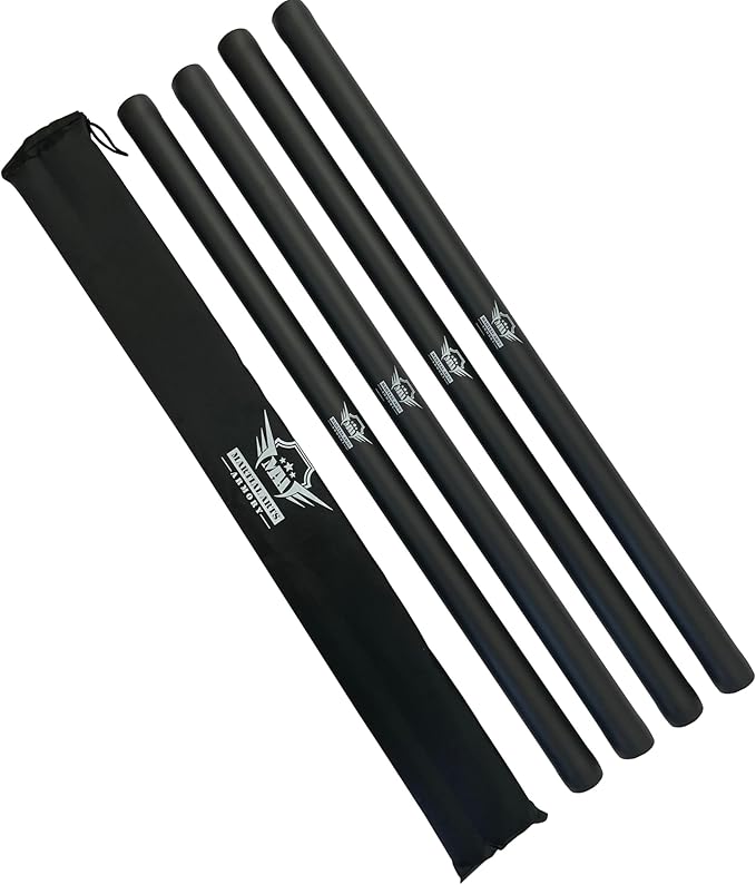 Foam Padded Escrima Sticks for Safe Practice Training with Carry Bag Case - 4 Pack