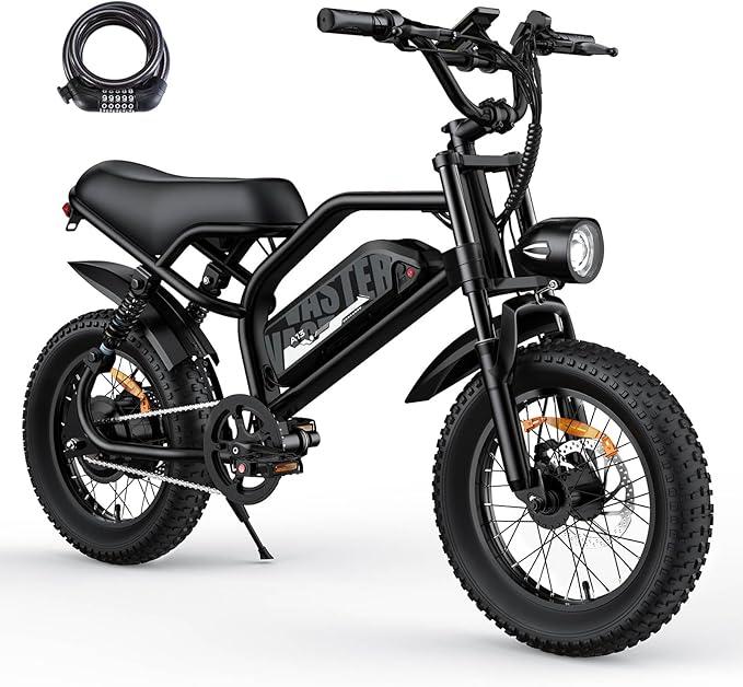 Electric Bike, 16'' Fat Tire eBike for Teens/Adults, 500W E-Bike with 36V/12.8Ah Removable Battery, 22MPH 45 Mile Range Commuting Electric Mountain Bike with Dual Dual Brakes