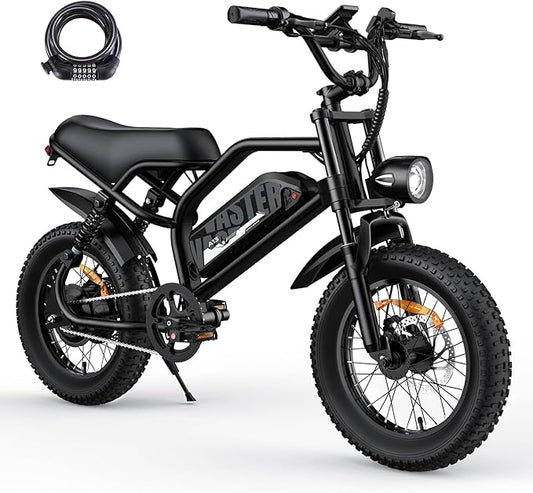 Electric Bike, 16'' Fat Tire eBike for Teens/Adults, 500W E-Bike with 36V/12.8Ah Removable Battery, 22MPH 45 Mile Range Commuting Electric Mountain Bike with Dual Dual Brakes