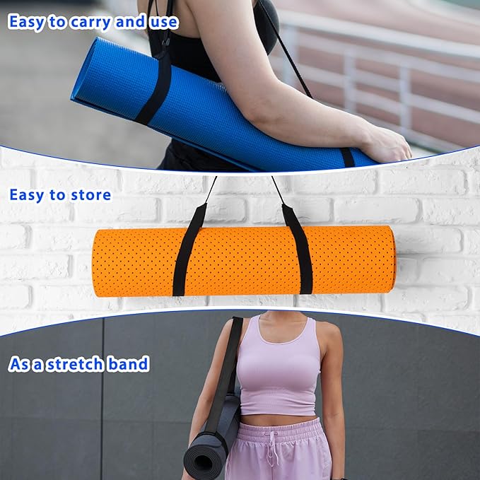 Black Yoga Mat Sling 1 Pcs Multi-purpose Straps Easy-Cinch Yoga Mats Holder Adjustable Strap Hands-Free Easy to Carry for Carrier and Organizing - Mat Not Included