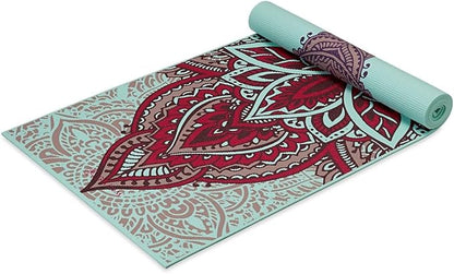 Gaiam Yoga Mat - Premium 6mm Print Reversible Extra Thick Non Slip Exercise & Fitness Mat for All Types of Yoga, Pilates & Floor Workouts (68" x 24" x 6mm Thick)
