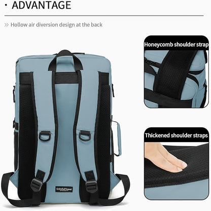 Gym Duffle Tennis Bag Backpack 4-Way Waterproof with Shoes Compartment for travel Sport Hiking laptop (Grayish blue)