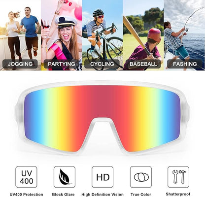 Karsaer Vision Sports Sunglasses Cycling Glasses Baseball Softball Sunglasses Unisex for Adult Youth Kids Boys Girls 8-16