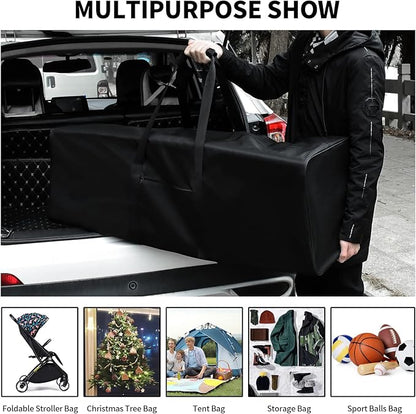 46 Inch Travel Duffle Bag Extra Large Sport Equipment Duffel Bags with 2-way Lockable Zippers(Black 46inch 2Pack)