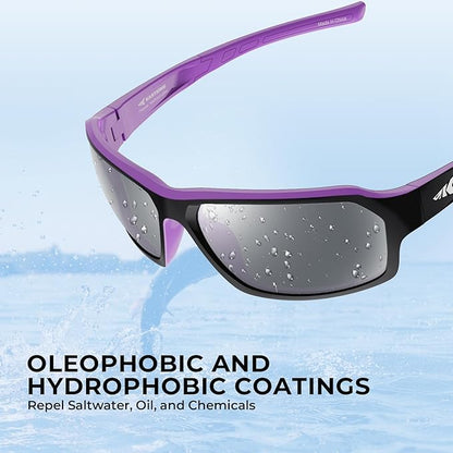 KastKing Chippewa Polarized Fishing Sunglasses, UV400 Protection Full Wrap Frame Sports Cycling Sunglasses, 1.0mm TAC Lenses