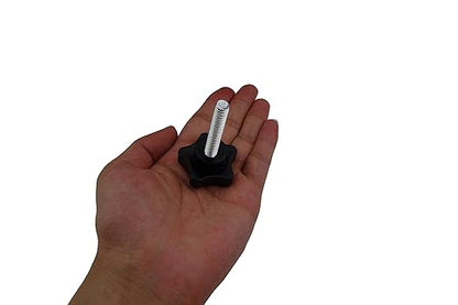 2 Pack Black 8mm(M8) x 40mm Thread Replacement Star Hand Knob Tightening Screw