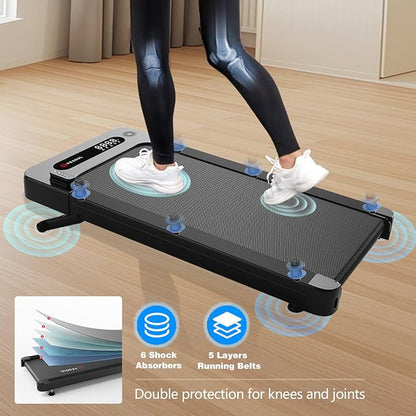 Yesoul Walking Pad Treadmill with 10% Auto Incline, Under Desk Treadmill for Home Walking, Hiking & Running, 300lbs Capacity, Smart App Scenic Routes & Live Classes, Remote & LED Display