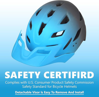 Kids Bike Helmet,Bavilk Kids Boys Girls Bike Helmets with LED Light Detachable Visor Children Youth Teen Multi-Sport for Skating Cycling Scooter Skateboard Adjustable & Lightweight 19.7"-22.4"
