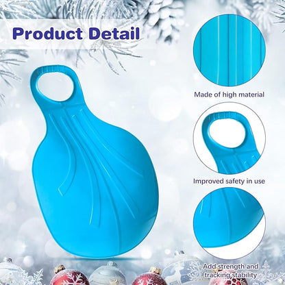 10 Pcs Snow Sled Board for Kids Outdoor Winter Plastic Skiing Boards with Handle Portable Downhill Sleds Snowboard Sleigh for Kids Snow Grass and Sand Boarding, 5 Colors