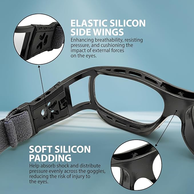 BLUE CUT Safety Outdoor Sports Goggles Unisex Anti Fog Ideal For Basketball Racquetball