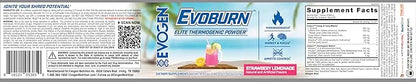 Evogen Evoburn - Thermogenic Fat Burner for Men & Women | Energy, Focus & Appetite Control | Advanced Metabolism Booster Fat Burner Formula with MitoBurn & Caffeine | Strawberry Lemonade | 30 Servings