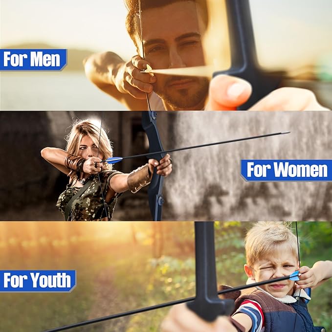 Bow and Arrow Set for Adults Beginner Teens, Dual Arrow Rest for Right and Left Handed Bows 20lbs 30lbs 40lbs Entry Level to Intermediate Archers Complete Equipped Value for Money