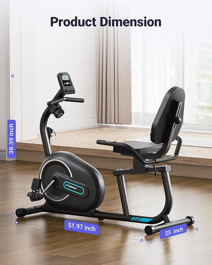 MERACH Recumbent Exercise Bike for Home with Smart Bluetooth and Exclusive App Connectivity, LCD, Heart Rate Handle, Magnetic Recumbent Bikes S08/S23
