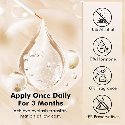 Eye Lash Serum for Fuller & Longer Looking Advanced Lash Enhancing Treatment Eyebrow Growth Support Serum with Natural Formula, 6ml