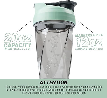 HELIMIX 1.5 Vortex Blender Shaker Bottle Holds Upto 20oz | No Blending Ball or Whisk | USA Made | Portable Pre Workout Whey Protein Drink Shaker Cup | Mixes Cocktails Smoothies Shakes | Top Rack Safe