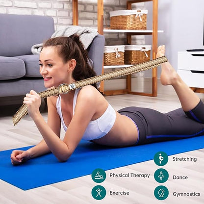 Yoga Exercise Adjustable Straps 8FT with Durable D-Ring for Pilates & Gym Workouts | Hold Poses, Stretch, Improve Flexibility & Maintain Balance