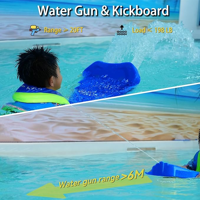Electric Swimming Kickboard for Kids – 2-in-1 Water Jet & Propeller, Water Scooter Float Board for Swim Training, 6.1kgf Thrust, 24V/4.6Ah Battery, 45 Min Runtime, Load 198 lbs, Summer Pool Toy