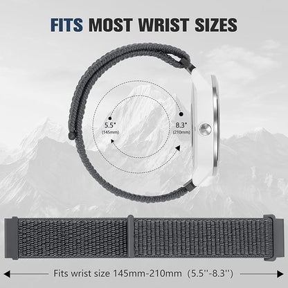 18mm 20mm 22mm Hook and Loop Watch Band Compatible with Garmin Vivoactive 5/ Vivoactive 6/ Vivoactive 3, Soft Nylon Breathable Sport Strap for Venu 2S/ Venu3S/ Forerunner 265s,Venu 3/ Venu 2 Men Women