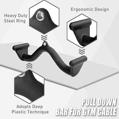 Lat Pulldown Bar - T Bar Row & Tricep Attachment for Home Gym Exercise
