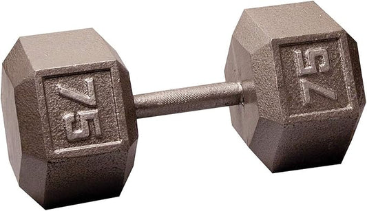 Body-Solid Cast Iron Hexagon Dumbbell, Hand Weights For Men and Women, Weight Dumbbells for Strength Training, Body Building Home Gym Training Gear