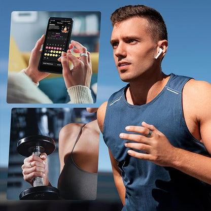 Fitness Tracker with Sleep Tracking, Smart Ring for Women Men, Activity Trackers Fitness Ring with 24/7 Heart Rate Monitor, Step Counter,Calorie Pedometer,No Subscription,for iOS Android(Rose Gold,#8)