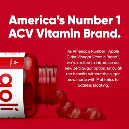 Goli Zero Sugar Apple Cider Vinegar Gummies - Vitamin B12, Probiotics to Address Bloating. No Artificial Sweeteners, No Sugar Alcohols. Vegan, Plant Based, Non-GMO, Gluten-Free & Gelatin Free. (1)