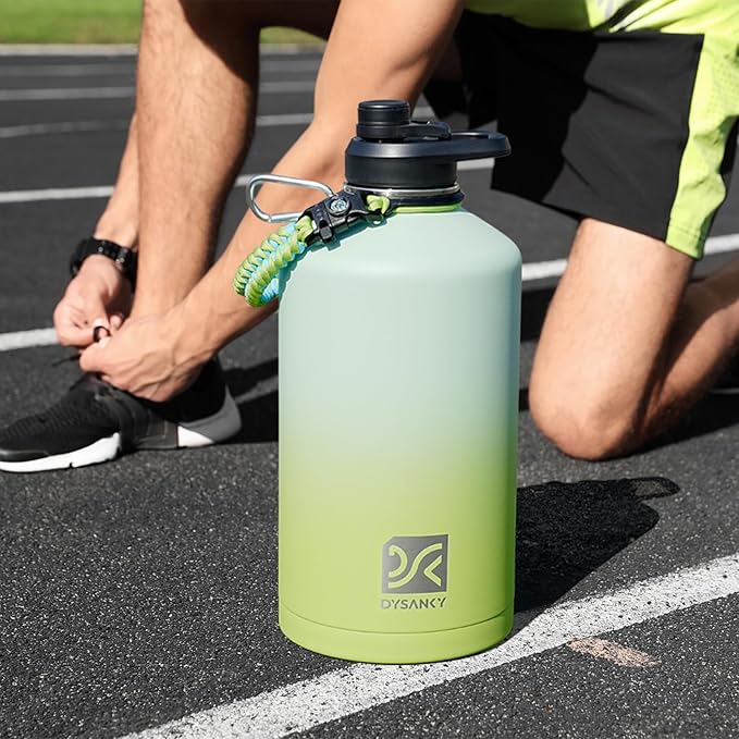 1 Gallon Water Bottle Insulated | Thickened Stainless Steel Vacuum Metal Water Jug | Portable Sports Large for Gym and Hiking with Straw, Carrier Bag, Handle Strap | BPA-Free 128 oz