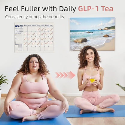 GLP-1 Herbal Tea，7 Precious Ingredients Formula to Complement Balanced Eating Habits, Yerba Mate, Cinnamon, Gardenia & More, No Sugar or Artificial Additives–30 Tea Bags (1 Pack)