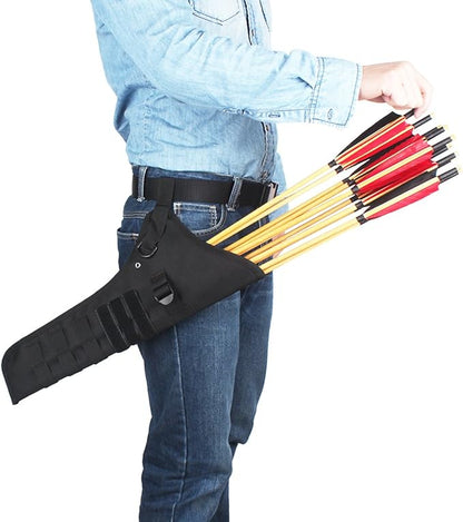 KRATARC Archery Lightweight Hip Arrow Quiver Foldable Compact Arrows Bag with Molle System Hanged for Target Shooting
